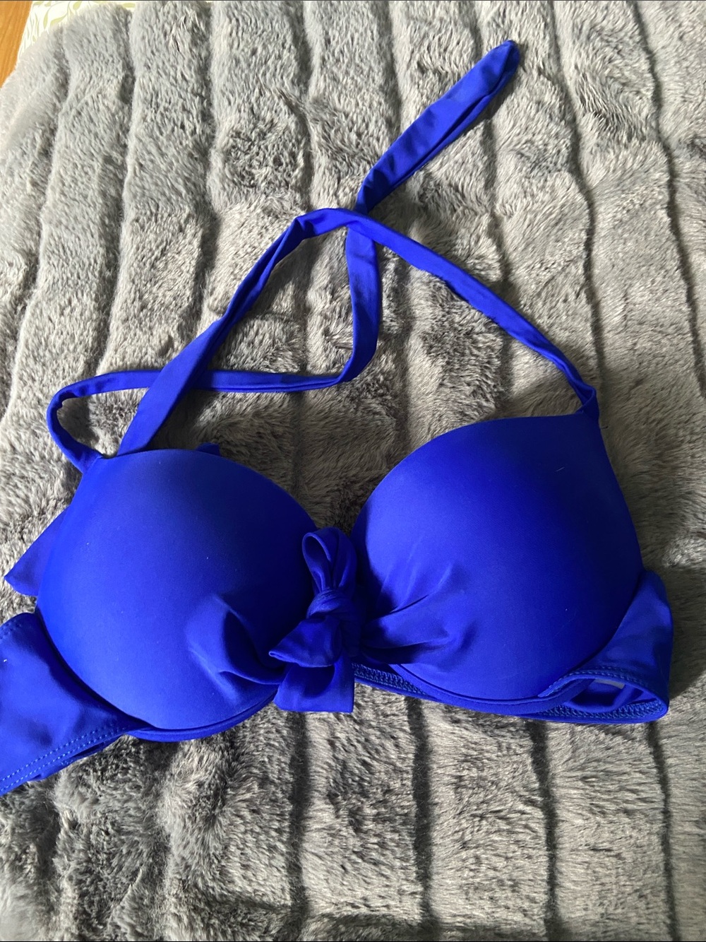 Blue push up halter bikini top